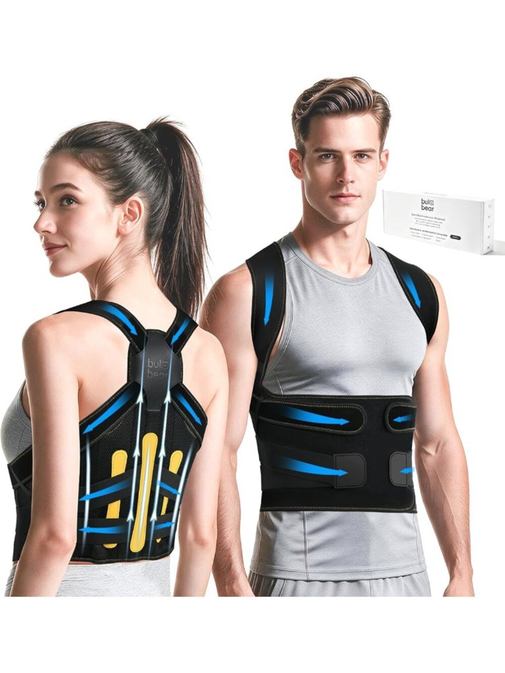 Adjustable Posture Corrector for Men & Women, Full Back Support Brace